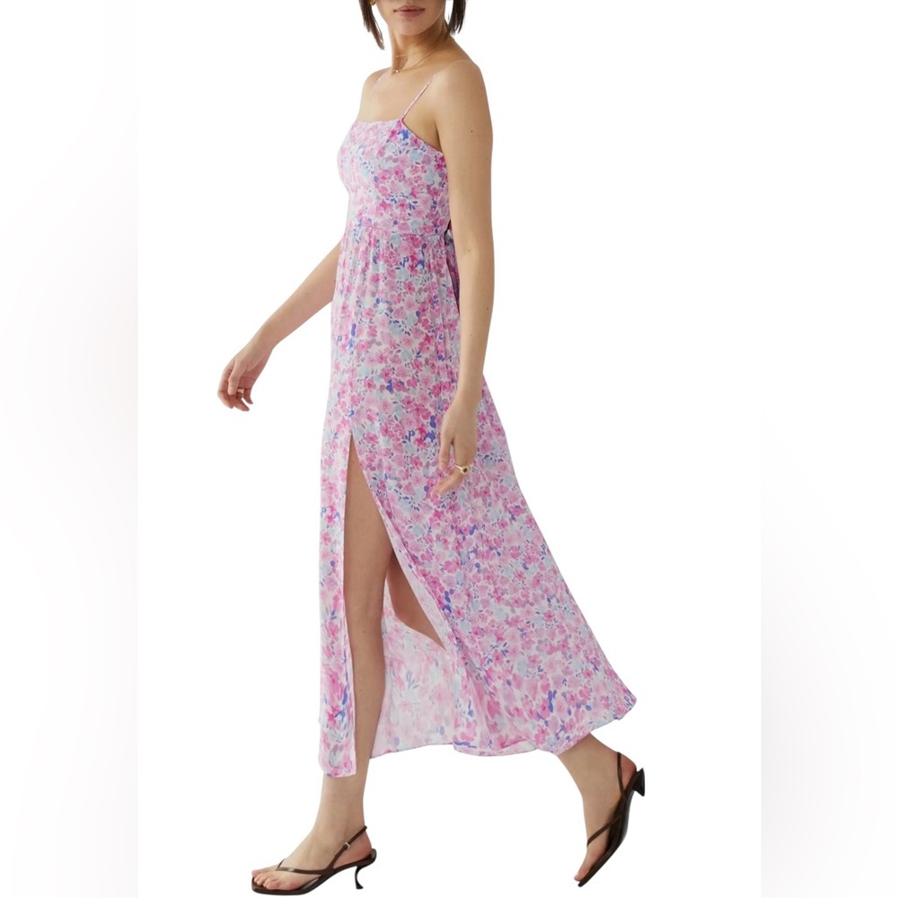 FAVORITE DAUGHTER Dress Monty Floral Midi Tie-Back Adjustable Straps
